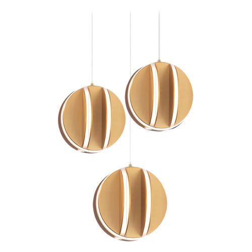 Modern Forms by WAC Lighting Carillion Aged Brass LED Multi-Light Pendant by Modern Forms PD-36203R-AB