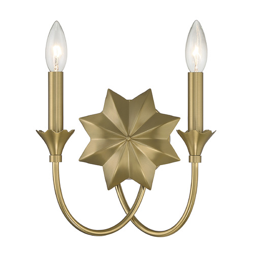 Sullivan 2-Light Wall Sconce in Warm Brass by Savoy House