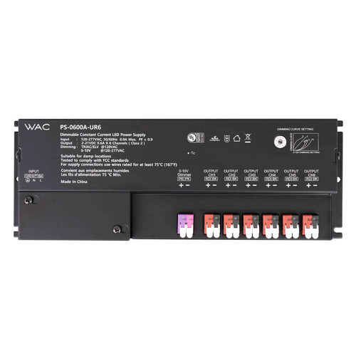 WAC Lighting Aether Atomic 6-Channel Remote Power Supply 120-277V by WAC Lighting PS-0600A-UR6
