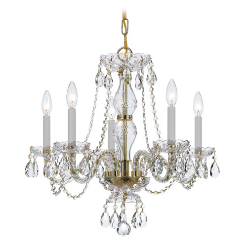 Crystorama Lighting Traditional Crystal Polished Brass Crystal Chandelier