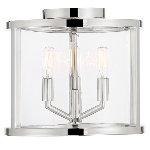 Crystorama Lighting Libby Langdon Devon Polished Nickel Semi-Flushmount Light