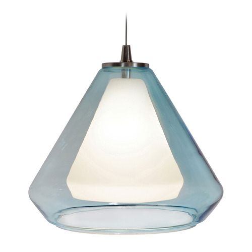 Afx Lighting Armitage Satin Nickel LED Mini-Pendant Light with Conical Shade