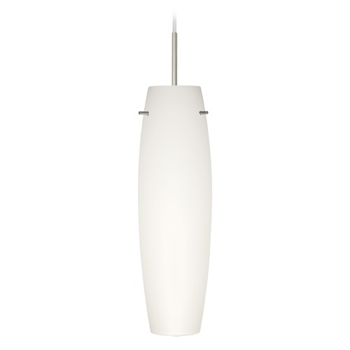 Besa Lighting Besa Lighting Tutu Satin Nickel Mini-Pendant Light with Oblong Shade 1BT-412107-SN