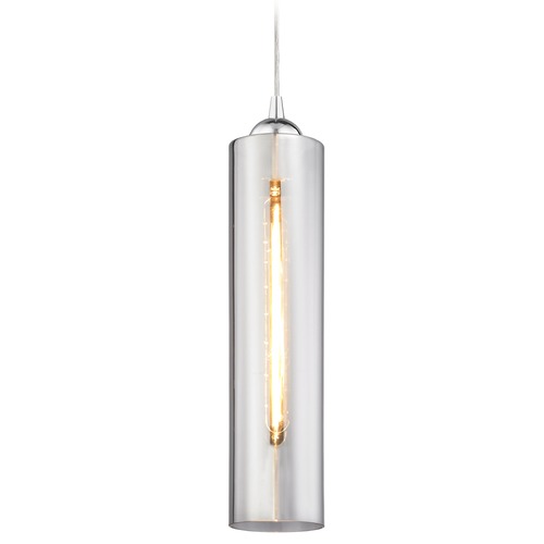 Design Classics Lighting Chrome Mini-Pendant with Smoke Glass 582-26 GL1652C