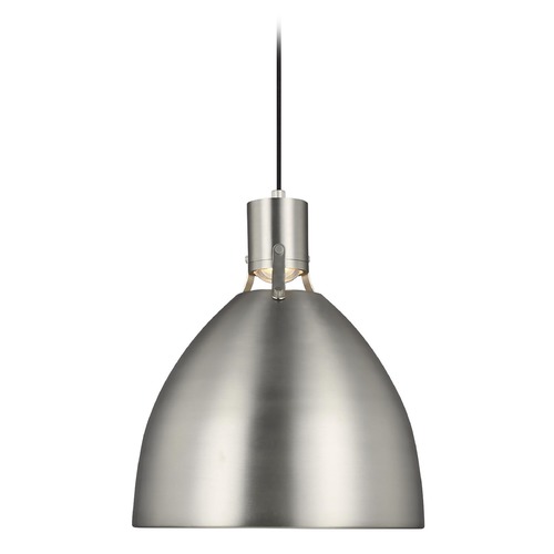 Visual Comfort Studio Collection Brynne Satin Nickel LED Pendant by Visual Comfort Studio P1443SN-L1