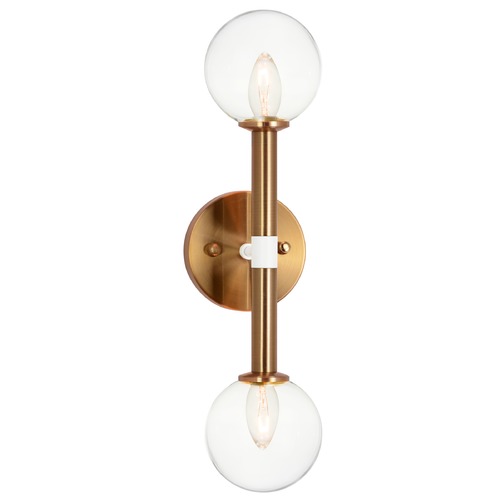 Matteo Lighting Stellar Aged Gold & Matte White Sconce by Matteo Lighting W75312AGCL