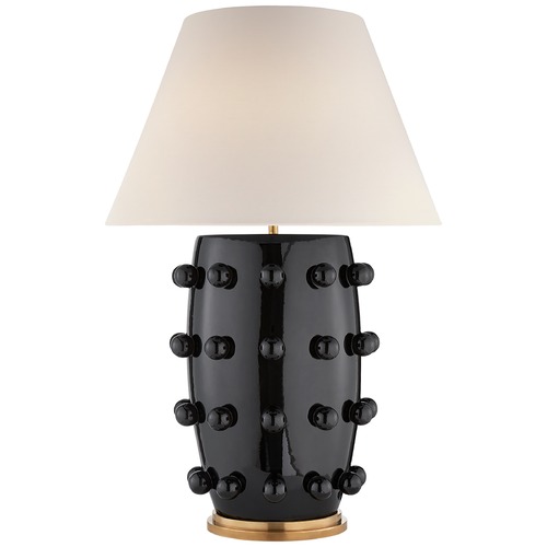Visual Comfort Signature Collection Kelly Wearstler Linden Table Lamp in Black Porcelain by Visual Comfort Signature KW3032BLKL