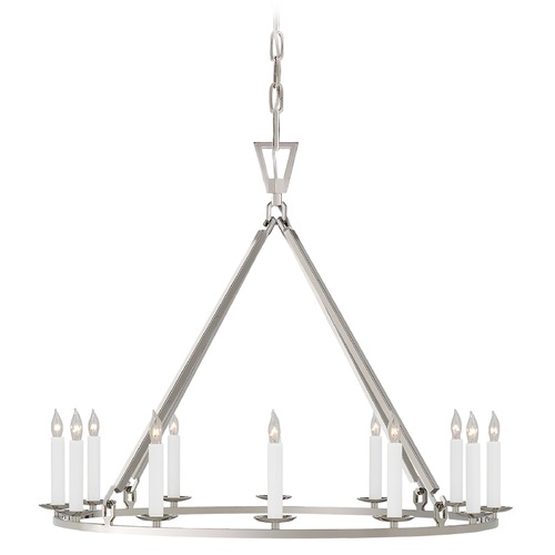 Visual Comfort Signature Collection Chapman & Myers Darlana Medium Chandelier in Nickel by Visual Comfort Signature CHC5172PN