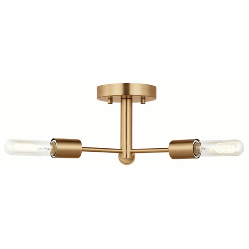 Visual Comfort Studio Collection Axis Satin Brass Semi-Flushmount Light
