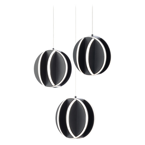 Modern Forms by WAC Lighting Carillion Black LED Multi-Light Pendant by Modern Forms PD-36203R-BK