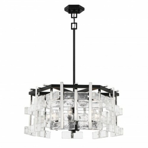 Painesdale 6-Light Pendant in Coal & Polished Nickel by Metropolitan