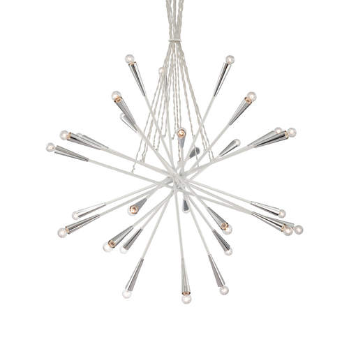 Eurofase Lighting Zazu 44-Inch Chandelier in Chrome & White by Eurofase Lighting 19800-028