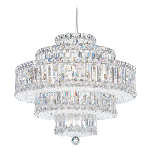 Schonbek Worldwide Lighting Plaza Polished Stainless Steel Pendant Light with Drum Shade