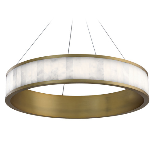 Modern Forms Coliseo Aged Brass LED Pendant Light with Drum Shade