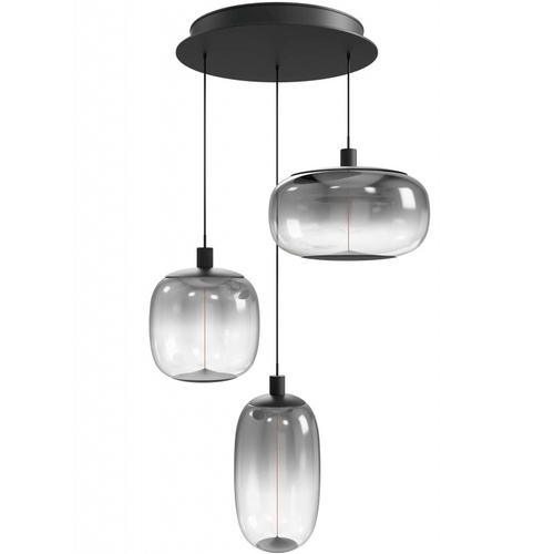 Monaco 3-Light LED Pendant in Black by Avenue Lighting