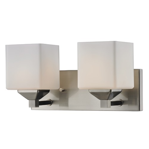 Quube Brushed Nickel Bathroom Light by Z-Lite