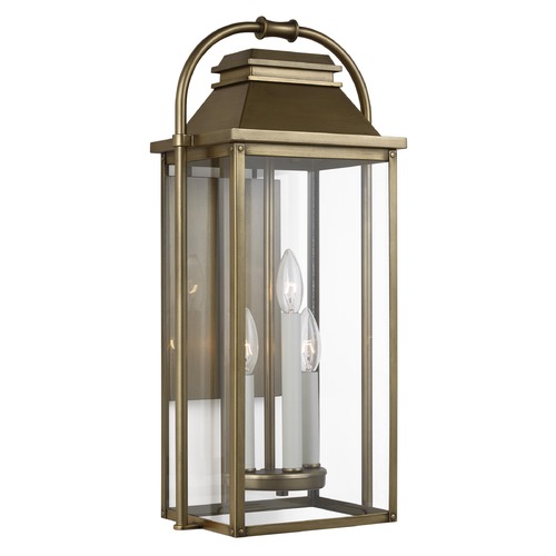 Wellsworth Painted Distressed Brass Outdoor Wall Light by Visual Comfort Studio