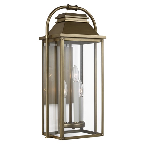 Visual Comfort Studio Collection Wellsworth Painted Distressed Brass Outdoor Wall Light by Visual Comfort Studio OL13201PDB