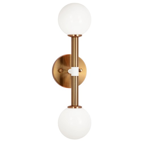 Stellar Aged Gold & Matte White Sconce by Matteo Lighting