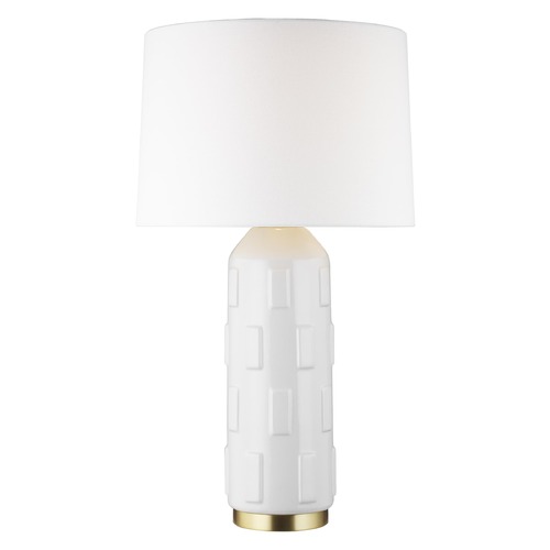 Visual Comfort Studio Collection Chapman & Meyers Morada Arctic White & Burnished Brass LED Table Lamp by Visual Comfort Studio CT1081ARC1