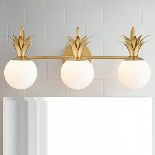 Palma 24-Inch Vanity Light in Heritage Brass with Etched Opal Glass by Hinkley Lighting