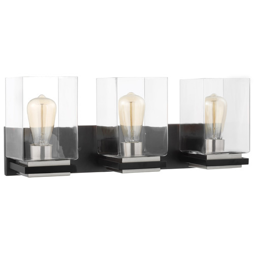 Crossroads 3-Light Vanity Light in Matte Black by Nuvo Lighting