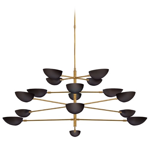 Aerin Graphic Grande Chandelier in Antique Brass by Visual Comfort Signature