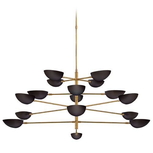 Visual Comfort Signature Collection Aerin Graphic Grande Chandelier in Antique Brass by Visual Comfort Signature ARN5503HABBLK