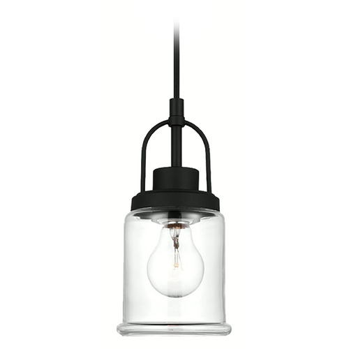 Visual Comfort Studio Collection Anders Midnight Black Mini-Pendant Light with Cylindrical Shade