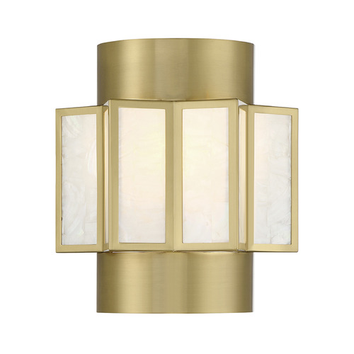 Gideon 2-Light Wall Sconce in Warm Brass by Savoy House