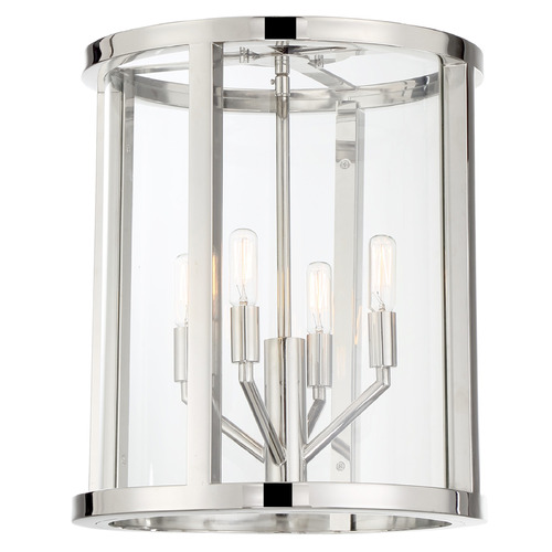 Crystorama Lighting Libby Langdon Devon Polished Nickel Semi-Flushmount Light