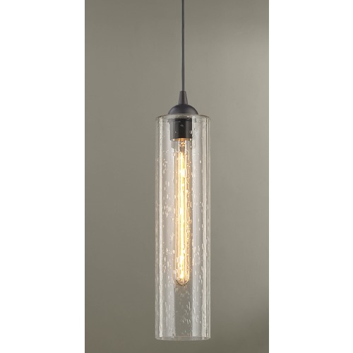 Design Classics Lighting Seeded Glass Mini-Pendant Bronze 582-220 GL1641C