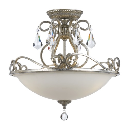Crystorama Lighting Ashton Olde Silver Semi-Flushmount Light