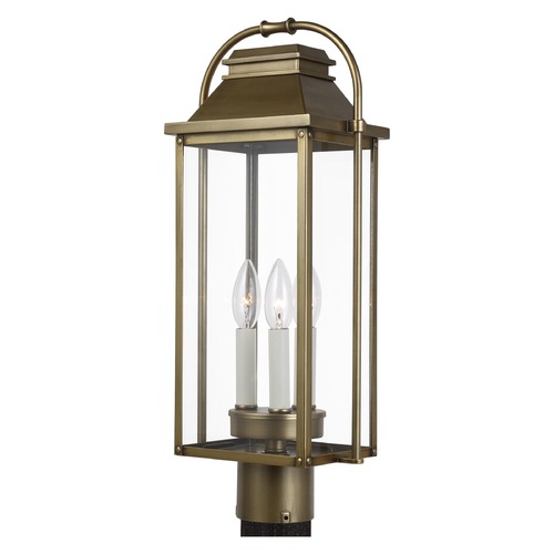 Visual Comfort Studio Collection Wellsworth Painted Distressed Brass Post Light by Visual Comfort Studio OL13207PDB