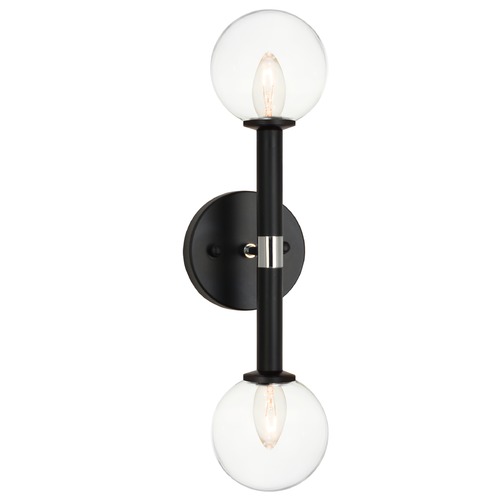 Stellar Black & Chrome Sconce by Matteo Lighting
