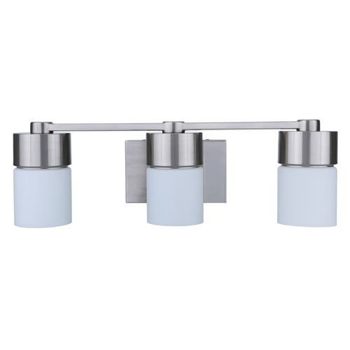 Craftmade Lighting District Brushed Polished Nickel Bathroom Light by Craftmade Lighting 12322BNK3