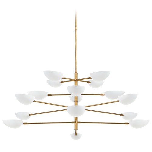 Aerin Graphic Grande Chandelier in Antique Brass by Visual Comfort Signature