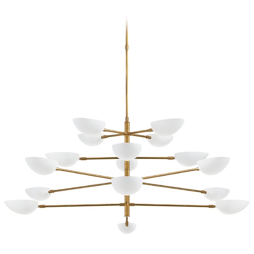 Visual Comfort Signature Collection Aerin Graphic Grande Chandelier in Antique Brass by Visual Comfort Signature ARN5503HABWHT