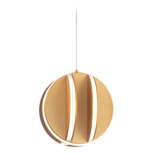 Modern Forms by WAC Lighting Carillion Aged Brass LED Mini Pendant by Modern Forms PD-36206-AB