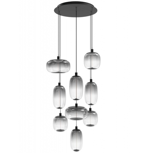 Monaco 9-Light LED Pendant in Black by Avenue Lighting