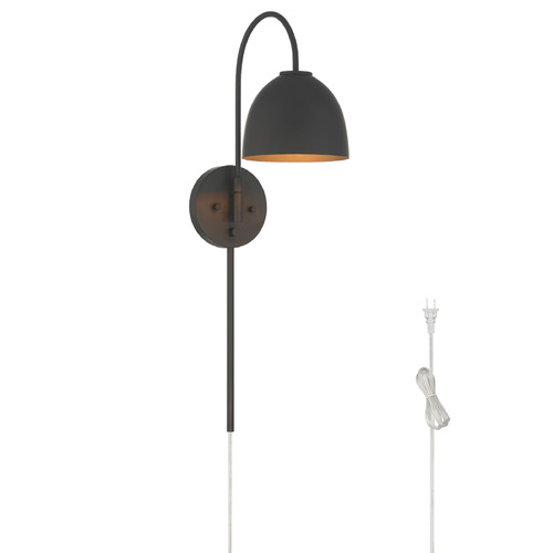 Hunter Fan Company Erling Matte Black LED Plug and Cord Wall Lamp