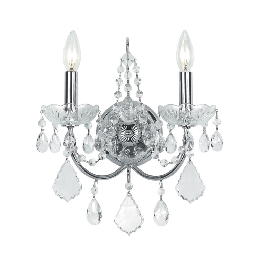 Imperial Crystal Sconce Wall Light in Polished Chrome by Crystorama Lighting