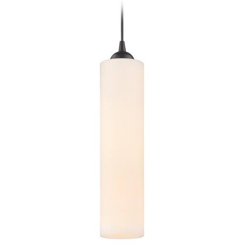 Design Classics Lighting White Glass Mini-Pendant Bronze 582-220 GL1628C