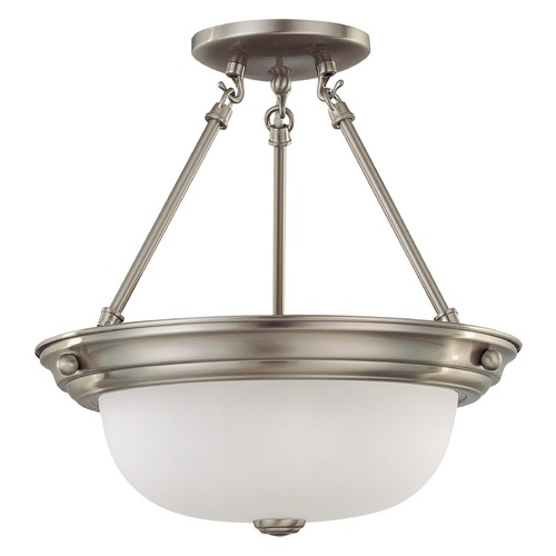 13-Inch Brushed Nickel Semi-Flush Mount by Nuvo Lighting