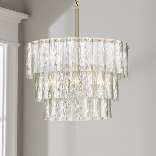 Museo 29.50-Inch Mercury Glass Pendant in Satin Brass by Craftmade Lighting