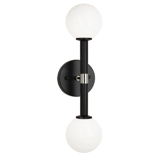 Matteo Lighting Stellar Black & Chrome Sconce by Matteo Lighting W75312BKOP