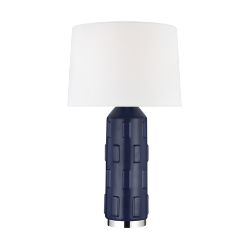 Visual Comfort Studio Collection Chapman & Meyers 28-Inch Tall Morada Indigo & Burnished Brass LED Table Lamp CT1081IND1