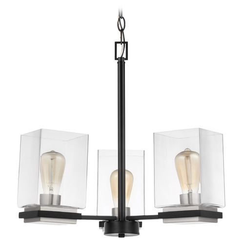Crossroads 3-Light Chandelier in Matte Black by Nuvo Lighting