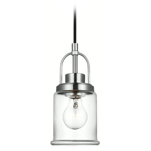 Visual Comfort Studio Collection Visual Comfort Studio Collection Anders Brushed Nickel Mini-Pendant Light with Cylindrical Shade 6544701-962