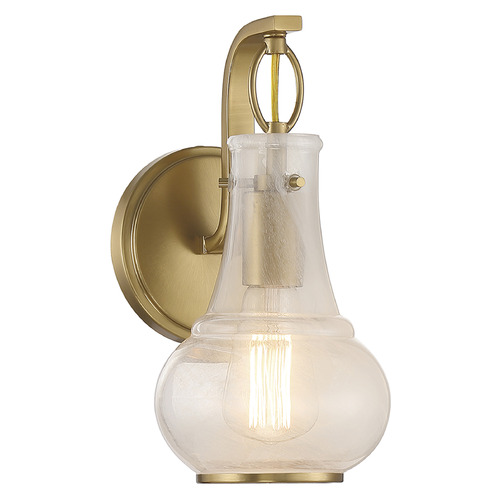Adams 11-Inch Wall Sconce in Warm Brass by Savoy House